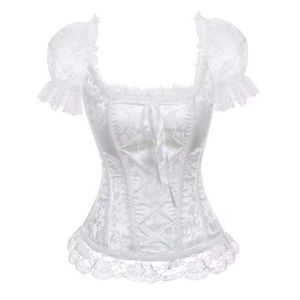 𝅺CORSETS, Overbust Bustier Top Sexy - White